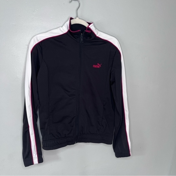 Puma Black White Pink Zip-up Sweatshirt Jacket Small - Picture 5 of 7